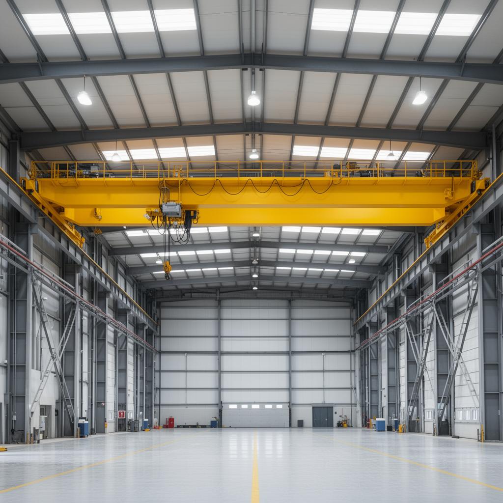 Overhead crane in industrial facility
